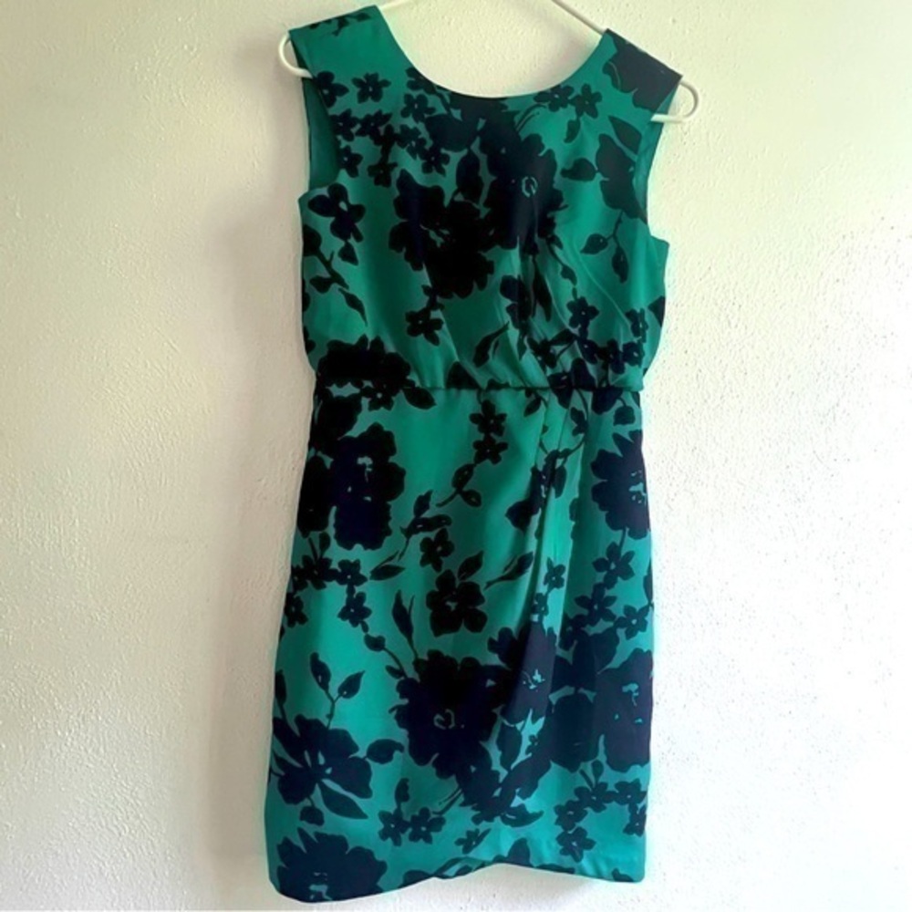 Ann Taylor teal & navy blue sleeveless dress. Sz 0P. Preowned. Like new.